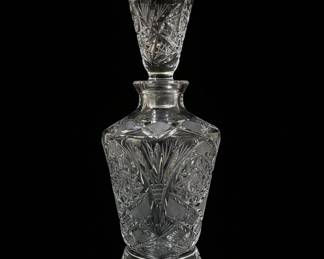 Vintage Pinwheel Cut Crystal Decanter