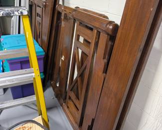 Vintage Wood Bed Frame with XCross Detail