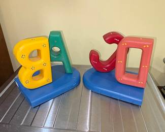 Vintage Wooden Alphabet Bookends