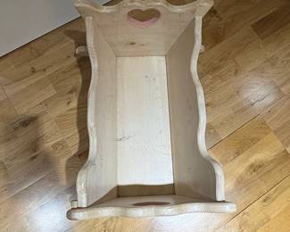 The Woodchuck Hand-Painted Doll Cradle by Chuck & Mary Bebber