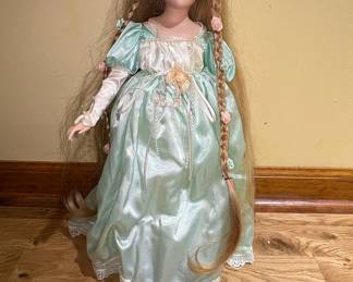 Porcelain Doll in Mint Green Gown by Patricia Rose