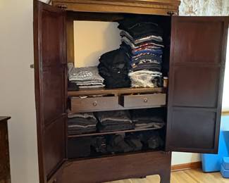 Chinese Elm Wood Wedding Cabinet with Brass Hardware