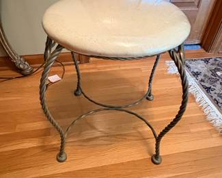 Hollywood Regency Style Gilt Metal Vanity Stool