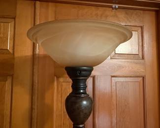 Torchiere Floor Lamp with Frosted Glass Shade