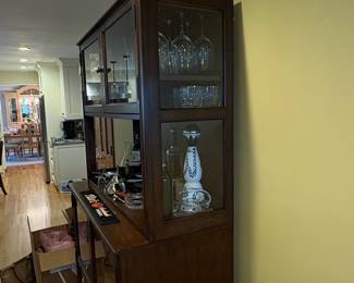 Traditional Two-Piece Glass-Front Bar Cabinet