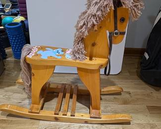 Vintage Wooden Rocking Horse