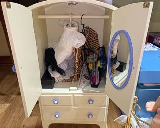 American Girl Doll Armoire with Flower Knobs