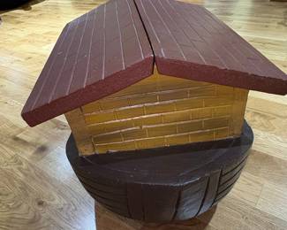 Vintage Hand-Painted Wooden Noah's Ark with Animal Figurines