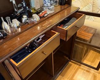Traditional Two-Piece Glass-Front Bar Cabinet