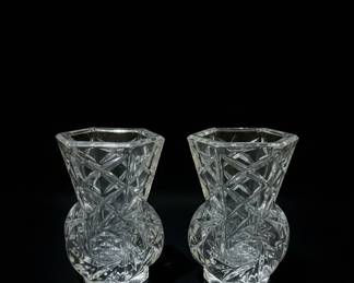 Pair of Cut Glass Toothpick Holders