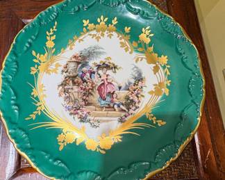 Vintage Limoges France Porcelain Decorative Plate with Fragonard Courting Scene