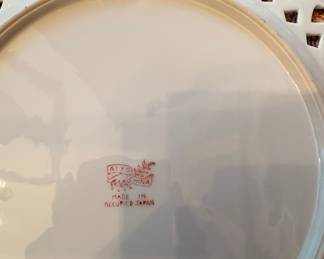 Aiyo China Occupied Japan Hand-Painted Floral Reticulated Plate