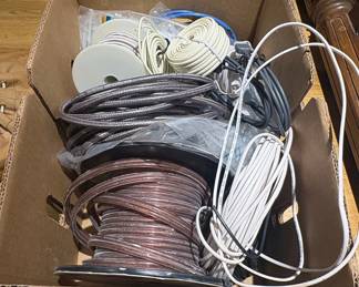 Assorted Electronic and Audio Cable Lot with Carol Brand Speaker Wire