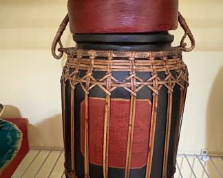 Burmese Lacquered Bamboo Rice Basket