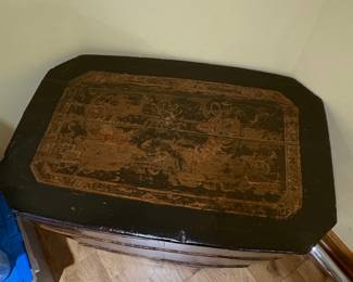 Antique Chinese Export Lacquer Storage Trunk