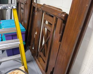 Vintage Wood Bed Frame with X-Cross Detail