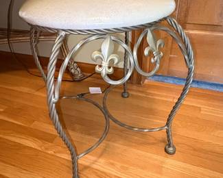 Hollywood Regency Style Gilt Metal Vanity Stool