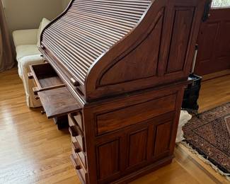 Antique Oak Roll-Top Desk by Cutler & Sons
