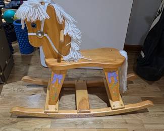 Vintage Personalized Wooden Rocking Horse
