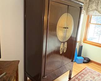 Chinese Elm Wood Wedding Cabinet with Brass Hardware