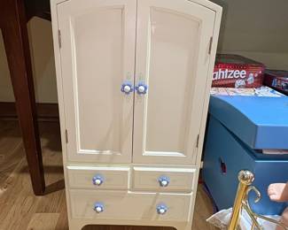 American Girl Doll Armoire with Flower Knobs