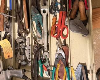 Mixed Lot of Vintage and Used Hand Tools in Metal Drawer - additional view