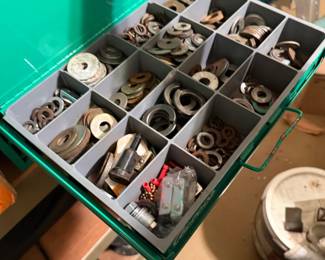 Assorted vintage small-parts organizers and hardware lots - additional view