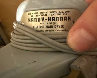 Handy-Hannah electric hair dryer, Catalog No. 695 - additional view