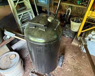 Wheeled Vertical Shop Tank with Gauge and Fittings