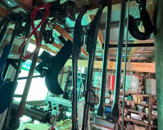 Workshop Tool Shed Contents: Drill Press, Bench Grinder, Hand Tools & Agricultural Implements - additional view