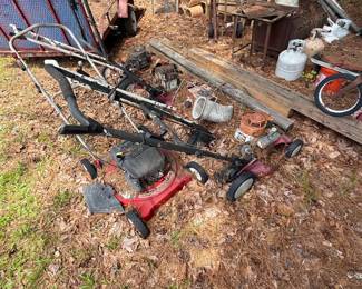 Outdoor yard-equipment, utility-cart, masonry, and scrap group