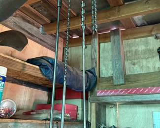 Group of four extra-long drilling or boring tools/bits
