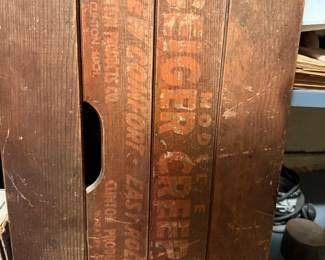 Vintage Berger-branded wooden packboard or back carrier with leather straps - additional view