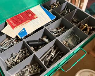 Assorted vintage small-parts organizers and hardware lots - additional view