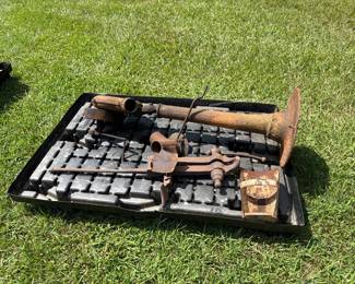 Vintage pumps and industrial hardware