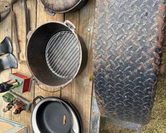 Cast-iron skillets and cookware