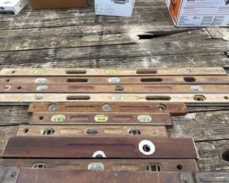 Collection of vintage wooden spirit levels