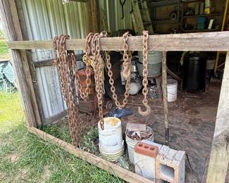Lot of Heavy Utility Chains with Hooks