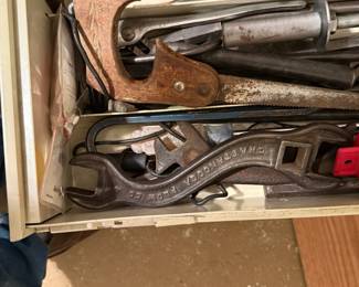 Mixed Lot of Vintage and Used Hand Tools in Metal Drawer - additional view