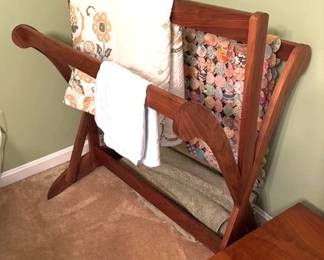 Black walnut quilt rack. 