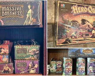 Board Games. Massive Darkness, Hero Quest, Super Dungeon Explore.