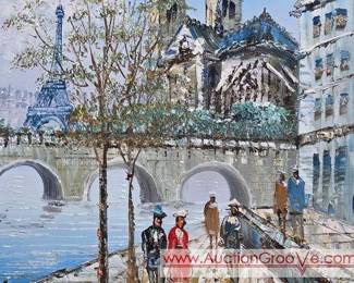 1 Original Parisian Street Scene Painting by W. Burnett.