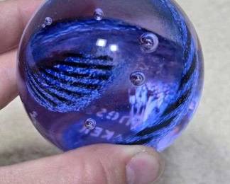 1 Art Glass Paperweight. Caithness Spinnaker Scotland Signed