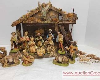 1 21 piece Italian rustic Nativity Set