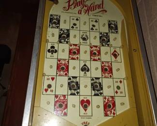 RARE VINTAGE 10 CENT "PLAY HAND" PINBALL POKER TRADE STIMULATOR 27.5" BY 17.5" X 9"