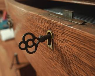 Antique High Boy Chest With Mirror. "With Key And Lock"