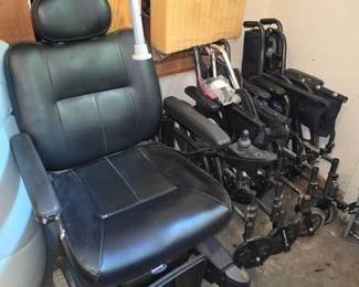 Invacare Pronto power wheelchair, 2 manual wheelchairs