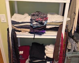 Men's clothing (hats, shorts, sweaters, socks, ties (Most size M/L)