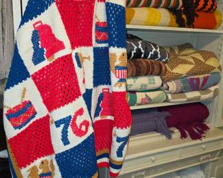 Afghans, quilts, and bed linen