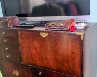 Drop front desk cabinet